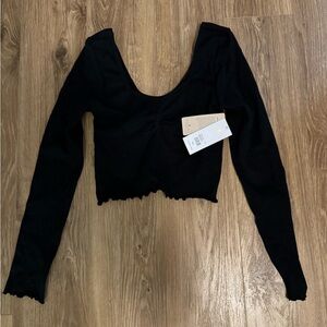NWT spiritual gangster ribbed long sleeve with built in bra